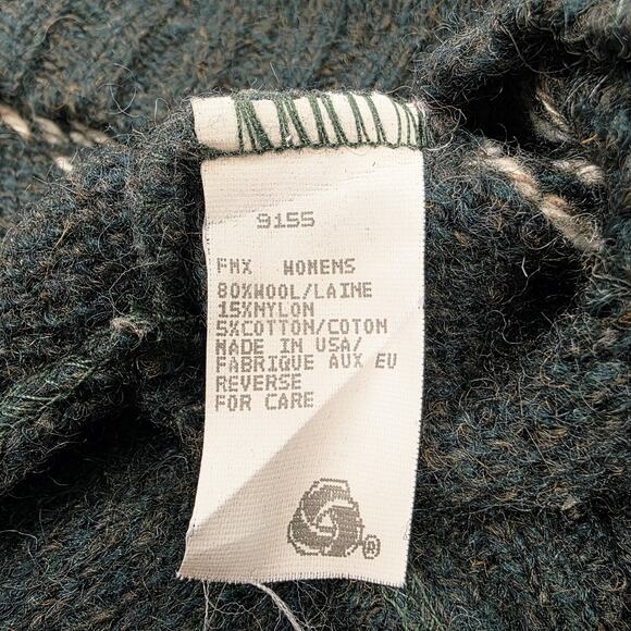 Vintage Woolrich Sweater Womens S Green Nordic Snowflake Wool USA Outdoor Knit - Picture 15 of 16